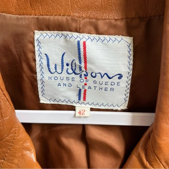 Vintage Wilsons Leather Cognac 1970's Jacket - Picture 5 of 11